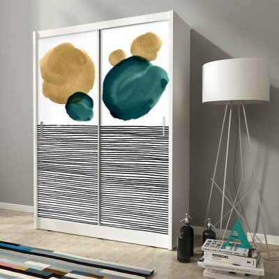 Αφηρημένη ζωγραφιά με γραμμές, Line Art, Αυτοκόλλητα ντουλάπας, 100 x 133 εκ.